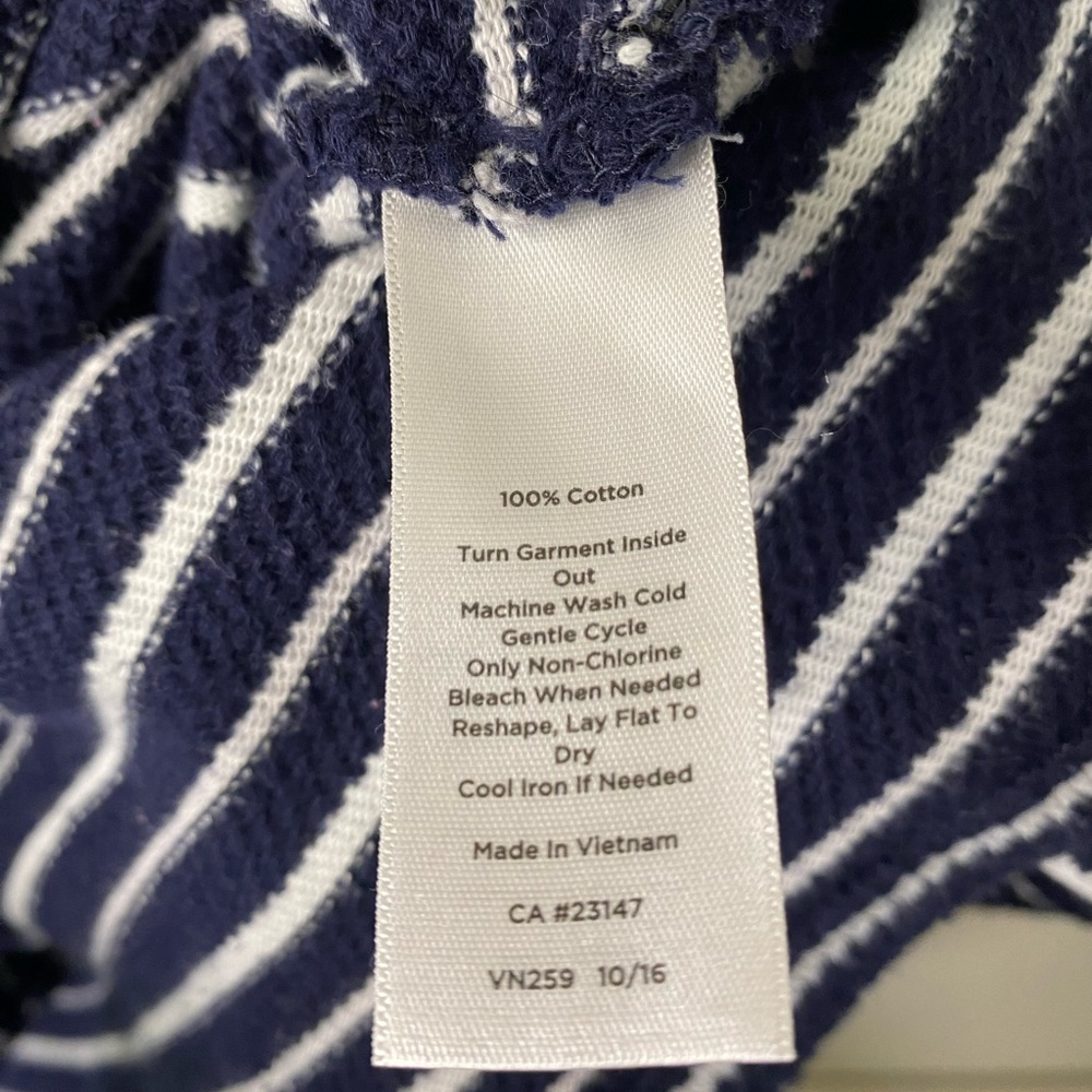 Talbots 100% Cotton Navy and White Striped Nautical‎ Sweater Women Size Petite - Picture 5 of 5